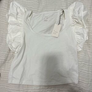 A New Day Women's White Puff Sleeve Blouse